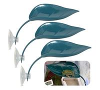 Frog Basking Platforms 3PCS Repitle Tank Accessories Leaf Shape Habitat Platform with Suction Cups for Mini Pet Bearded Dragon Spider (Dark Blue)