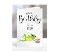 Frog birthday card for Intern, gifts for men, women, female, male, him, her, presents, Happy Birthday to you, from the frog, A5-281_152