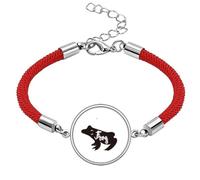 Frog Black and White Animal Lucky Red String Bracelet Rope Bracelet Handmade