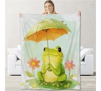 Frog Blanket for Women Men Adults, Flannel Frog Blankets Gifts, Cute Frog Throw Blanket for Sofa Couch Bed Living Room Soft Warm Cozy Frog Decor 60" x 50"