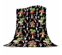 Frog Blanket Gifts for Women Men Kids - Soft Fuzzy Flannel Plush Mushroom Throw for Couch Sofa Bed Home Decorative - All Season 100x130cm