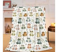 Frog Blanket Super Soft Cozy Fleece Throw - Cute Plush Bedding Decor Gift for Boys Girls Kids Men Women - 40''X50''