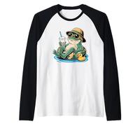 Frog Boba Pearl Milk Tea Frogs Raglan Baseball Tee