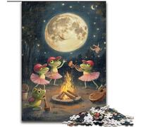 Frog Bonfire Party Puzzles 1000 Pieces for Adults, Brain Intelligence Challenge Addictive Toys for Home Decoration (26x38cm)