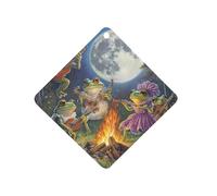 Frog Bonfire Party Under The Moon Car Air Freshener Decorative Hanging Aromatherapy Tablets for Car Trucks Rhombus