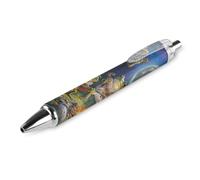Frog Bonfire Party Under The Moon Retractable Ballpoint Pen Black Ink Ball Point Pen Work Pens 1 PCS