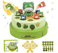 Frog Bounce and Catch Games Toy, 3 Adjustable Modes Jumping Frog Pop Up Board Game with Music, ABS Interactive Educational Toy for Kids 3-8, Parent-Child Family Game for Kids Birthday