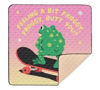 Frog Butt You Soft Padded Baby Playmat for Floor Non-Toxic foldablummy Time Activity Mat for Babies Infants Toddlers, 50'' x 50''tapete para juegos de