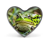 Frog Button Pin Heart Shape Alloy Lapel Pins Badges Novelty Funny Enamel Pins Personalized Pinback Button Badges Cute Heart Brooche for Jackets Bags