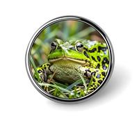 Frog Button Pin Personalized Metal Lapel Pins Badges Classic Round Brooch Pin Novelty Unique Enamel Pins Cute Funny Pinback Button Badge for Jackets Backpacks Bags Coat