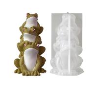 Frog Candle Mold - Sculpted Amphibian Silicone Mould, Decorative Pouring Shape | Durable Reusable Figurine Forming Tool, Wax Gypsum Concrete Resin Art Supplies For Interior Accent Handmade Present Wit