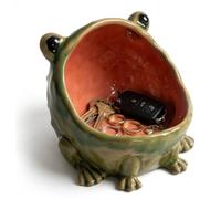 Frog Candy Dish - Ceramic Key Bowl for Entryway Table, 2026 Cute Big Mouth Frog Statue Decor for Jewelry, Coins & Office Desk Accessories, Unique Housewarming Gift for FrogLovers