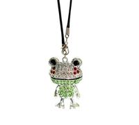 Frog Car Dashboard Decor - Cute Rhinestone Frog Ornament Display, Exquisite Car Interior Decoration Modern Cute Style, Sparkling Detailed Figure Design + Stable Dashboard Placement Structure, Resin Rh