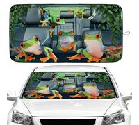 Frog Car Windshield Sun Shade Foldable Sunshade Front Window Cover Sun Visor Protector Accessories for SUV (59x27.5 inches)