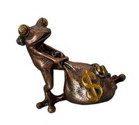 Frog Carrying Wealth Money Bag with Headphone, Copper color