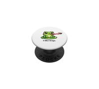 Frog Catching a Fly, Funny Frog Bad Attitude PopSockets Adhesive PopGrip