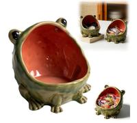 Frog Ceramic Seasoning Jar,Handcrafted Vintage Ceramic Storage Jars,Gothic Kitchen Candy Food Storages,Cute Salt Containers for Countertop,Elegant Home Decor for Mom Grandma