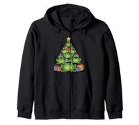 Frog Christmas Tree Funny Frog Xmas Zip Hoodie