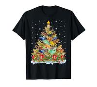 Frog Christmas Tree Lights Santa Hat Funny Frog Xmas T-Shirt