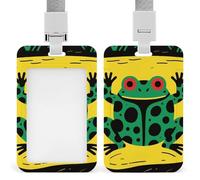 Frog Clan Mark ID Badge Holder - Retractable Badge Reel, Vertical Card Name Tag Holder with Breakaway Lanyard, ID Cards Holders Case for Nurse Security Staff Women Men
