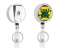 Frog Clan Mark Retractable Work Badge Holder Keychain Badge Reel 24.4" Cord & 360° Swivel Alligator Clip Heavy Duty Id Name Tag Holder for Nurses Doctors Teachers Office Workers