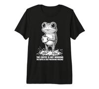 Frog Coffee is Not Working Sarcastic Exhaustion Halftone Premium T-Shirt