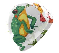Frog Colorful Pattern Swim Cap for Men Lightweight Cloth Cap for Pool Bathing Swimming Hat One Size