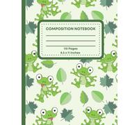 Frog Composition Notebook: Composition Notebook for Kids - 8 x11 for School Wide Lined 110 Pages with Cute Green Frogs Pattern
