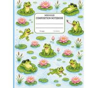 Frog Composition Notebook Wide Ruled for Kids, Students & Frog Lovers | 100 Pages | 7.5 x 9.25 Inches