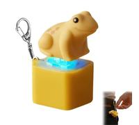 Frog Croaking Fidget Key Chain, Novelty Frog Clicker Rechargeable Noise Maker with Clicker Croaking Colorful Keyboard Frogs