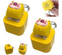 Frog Croaking Fidget Toy, Duck Keyboard Keycaps That Quack, Rechargeable Quacking Croaking Keychain, Ducks Keychain Stress Reliever with Lights, Anxiety Relief Buster Toy for Adult (Pig-2Pcs)