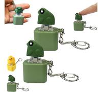 Frog Croaking Fidget Toy, Duck Keyboard Keycaps That Quack, Rechargeable Quacking Croaking Keychain, Ducks Keychain Stress Reliever with Lights, Anxiety Relief Buster Toy for Adult (Frog -2Pcs)