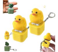 Frog Croaking Fidget Toy, Duck Keyboard Keycaps That Quack, Rechargeable Quacking Croaking Keychain, Ducks Keychain Stress Reliever with Lights, Anxiety Relief Buster Toy for Adult (Duck -2Pcs)