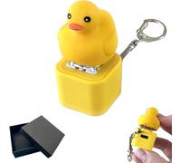 Frog Croaking Fidget Toy, Finger Keyboard Fidget Toy, Fun Rechargeable Keychain with Colorful Lights, Stress Relief Toys for Adults and Kids (Duck)