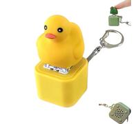 Frog Croaking Fidget Toy,Frog Keychain with Sound Croaking,Keyboard Fidget Clicker Toy with Colorful Lights,Fun & Portable Anxiety Relief Toys (Ducklings Quack,OWE)
