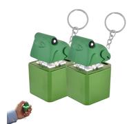 Frog Croaking Fidget Toy, Frog Quacking Fidget Keychain, with LED Lights Stress Relief Sensory Toy, Cute Frogs Croaking, Fun & Protable Quacking Frogs Keychain Stress Relief Gift for Adults (2PCS)