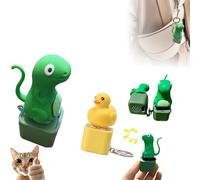 Frog Croaking Fidget Toy Keychain with Sound, Rechargeable Magnetic Stress Relief Anxiety Toys Fun Noise Maker Clicker Button A Unique Croaking Frog Keychain Fidget for Kid and Adult (Dinosaur Duck)