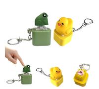 Frog Croaking Fidget Toy, Rechargeable Croaking Frog Keychain, Frogs Croakings Stress Reliever with Colorful Lights, Frogs Sound Keychain, Fun & Portable Fidget Clicker (Frog+Duck)