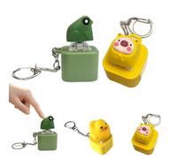Frog Croaking Fidget Toy, Rechargeable Croaking Frog Keychain, Frogs Croakings Stress Reliever with Colorful Lights, Frogs Sound Keychain, Fun & Portable Fidget Clicker (Frog+Pig)