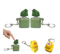 Frog Croaking Fidget Toy, Rechargeable Croaking Frog Keychain, Frogs Croakings Stress Reliever with Colorful Lights, Frogs Sound Keychain, Fun & Portable Fidget Clicker (Frog 2PCS)