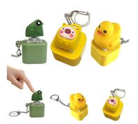 Frog Croaking Fidget Toy, Rechargeable Croaking Frog Keychain, Frogs Croakings Stress Reliever with Colorful Lights, Frogs Sound Keychain, Fun & Portable Fidget Clicker (Sets)