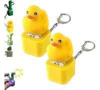 Frog Croaking Fidget Toy, Rechargeable Frog Croaking Keychain, Interactive Stress Reliever with Colorful Lights, Fun & Portable Anxiety Relief Toy (duck 2pc)