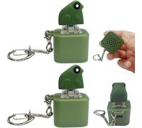 Frog Croaking Keychain | 2x Adults Keyboard Clicker Frog Fidget Toys | Seven Gradient Light Modes, Fun Rechargeable Frogs Keychain | Stress Reliever, Fun Sensory Interactive Experience