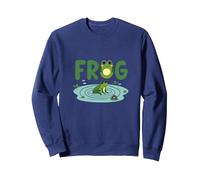 Frog: Cute Pond Life for Nature Lovers Sweatshirt, Adult Unisex, Navy, XL