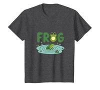 Frog: Cute Pond Life for Nature Lovers T-Shirt, Kids, Dark Heather Grey, 2 Years
