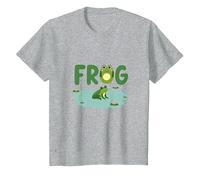 Frog: Cute Pond Life for Nature Lovers T-Shirt, Kids, Heather Grey, 3 Years