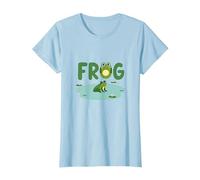 Frog: Cute Pond Life for Nature Lovers T-Shirt, Women, Baby Blue, M