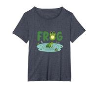 Frog: Cute Pond Life for Nature Lovers T-Shirt, Women's Plus, Heather Blue, 3X