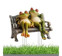 Frog Decoration - Garden Frog Statues | Ranas Pair of Bench Jewellery, Decorative Acrylic Sculpture for Outdoor and Indoor Shelf - Patio Decorative Rana