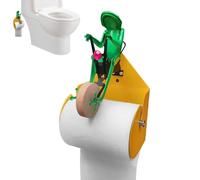 Frog Design Toilet Roll Holder - Wall Mounted Tissue Roll Storage | Cute Bathroom Organizer for Toilet, Kitchen and Toilet, Fun and Funk